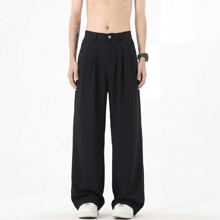 Men's wide linen pants with high pleats and casual cut Mune Fashion