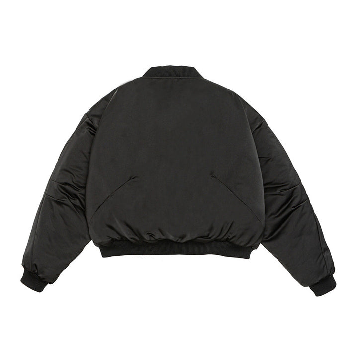 Unisex Short-Cut Boxy Puffer Bomber with Minimalist Front Placket Mune Fashion