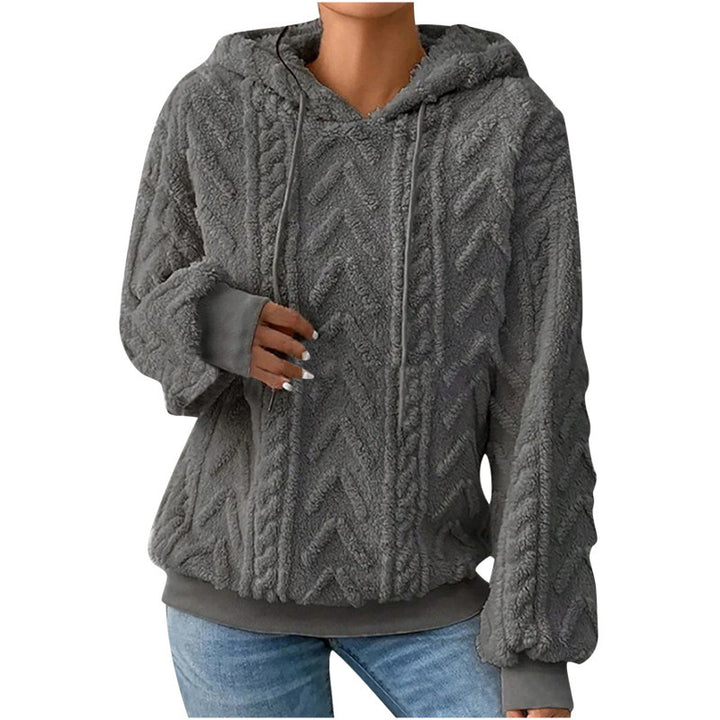 Women's fluffy hoodie with cable-knit pattern and oversized cut Mune Fashion