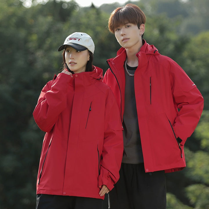 Men's Two-Tone Wind and Water-Repellent Softshell Jacket with Hood Mune Fashion