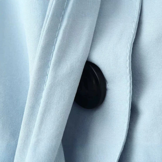 Women's Lightweight Knee-Length Trench Coat in Clean Look with Tie Waist and Concealed Button Placket Mune Fashion