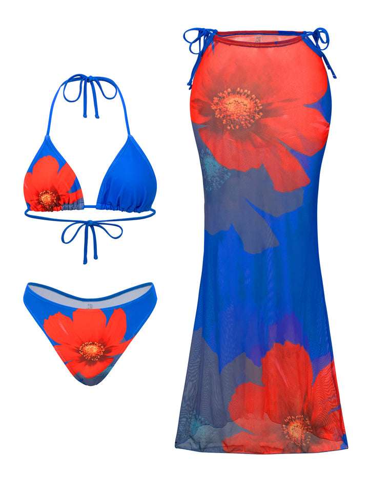 Women's triangle bikini with floral and animal pattern Mune Fashion
