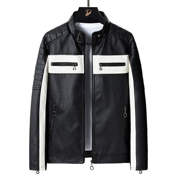 Men's Faux Leather Jacket with Fashionable Design Mune Fashion