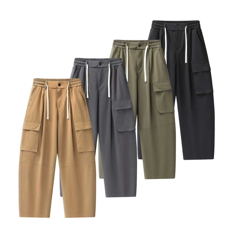 Unisex Baggy Cargo Pants with elastic waistband, drawstring and large flap pockets Mune Fashion