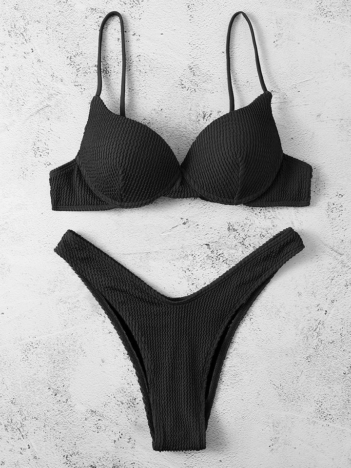 Women Push-Up Bikini with textured texture Mune Fashion