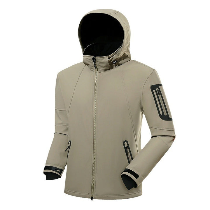 Men's softshell hybrid jacket with hood, sealed zippers, and ergonomic cut Mune Fashion