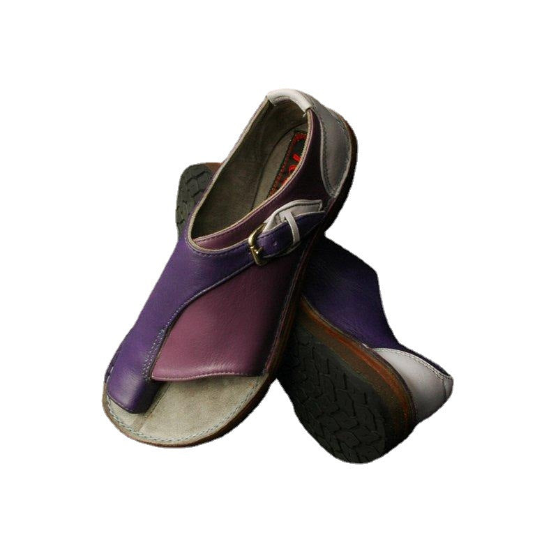 Men's handmade leather sandals with open toe adjustable buckle closure and cushioned comfort insole Mune Fashion