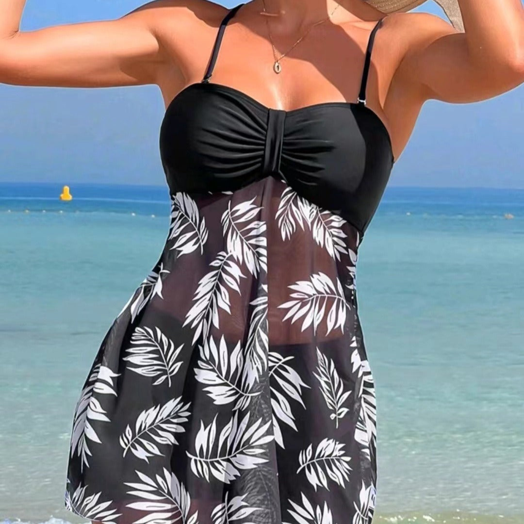 Women's Tankini Set with Floral Elements Mune Fashion