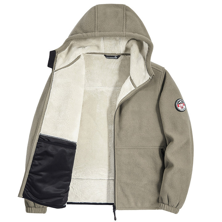 Men's fleece jacket with hood and teddy lining Mune Fashion
