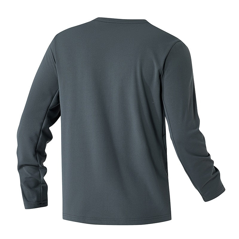 Unisex Oversize Long Sleeve Sweatshirt with Chest Zipper Pocket and Crew Neck Mune Fashion