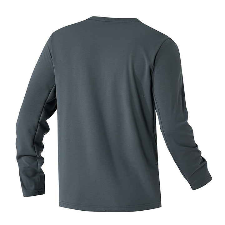 Unisex Oversize Long Sleeve Sweatshirt with Chest Zipper Pocket and Crew Neck Mune Fashion