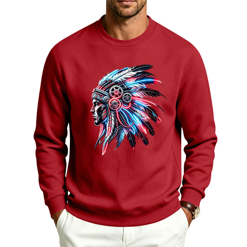 Men's sweatshirt with detailed feather decoration print Mune Fashion