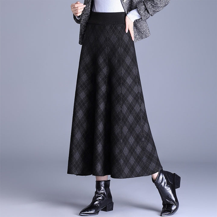 Women's Elegant Maxi Skirt with Geometric Pattern Mune Fashion