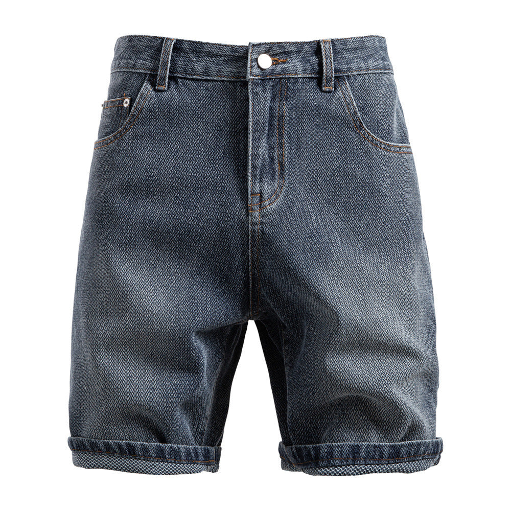 Men's denim shorts with turn-up, mid-rise waistband and classic pocket configuration Mune Fashion