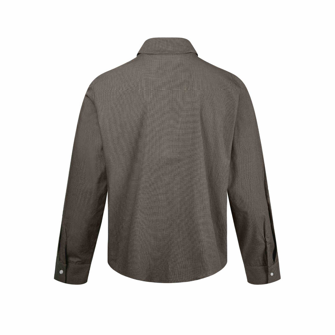 Men's short jacket with shirt collar, two-way zipper and fine structure Mune Fashion