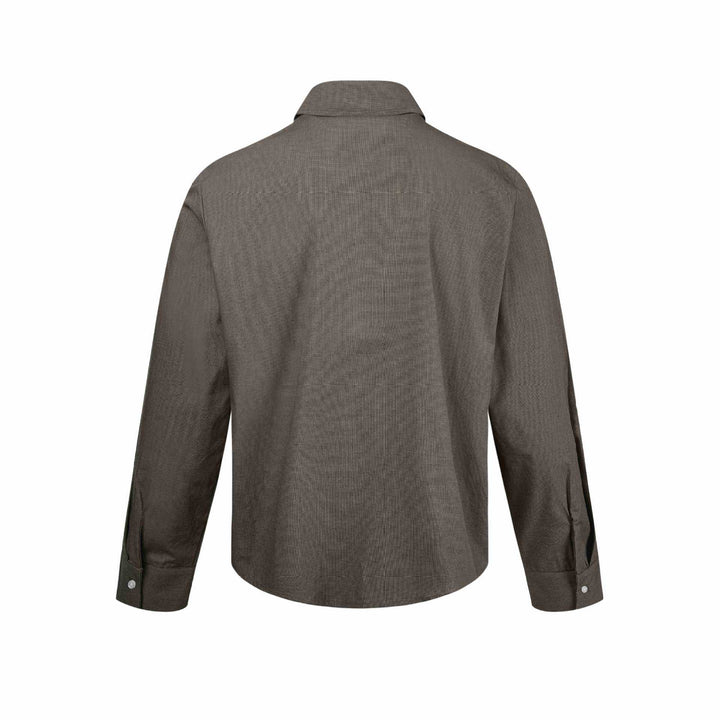 Men's short jacket with shirt collar, two-way zipper and fine structure Mune Fashion