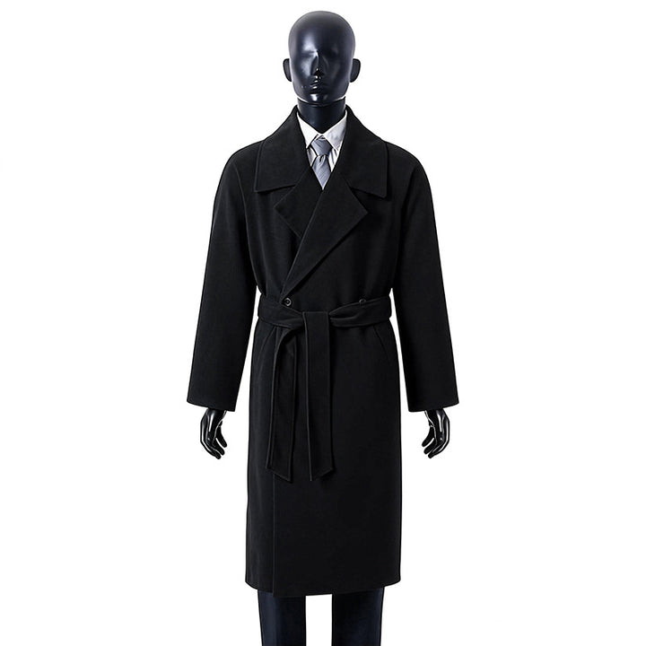 Women's Oversized Wool Blend Coat with Wide Lapel and Hidden Double Button Placket Mune Fashion