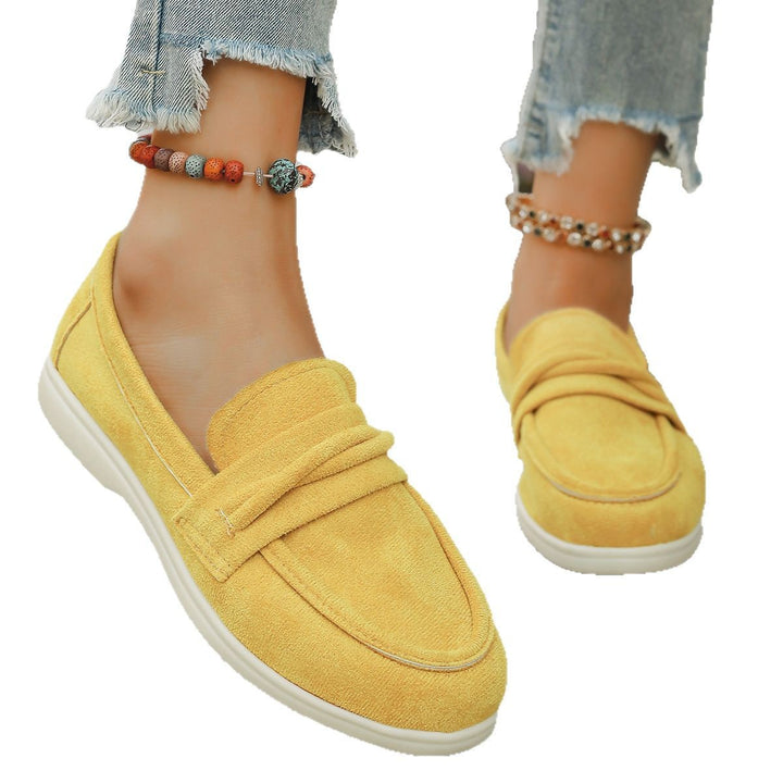 Women's elegant suede-look loafers with padded comfort insole Mune Fashion