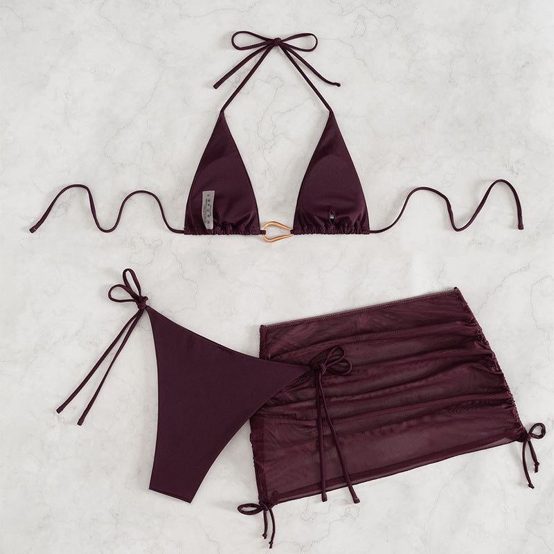 Women's bikini set with triangle top and adjustable skirt Mune Fashion