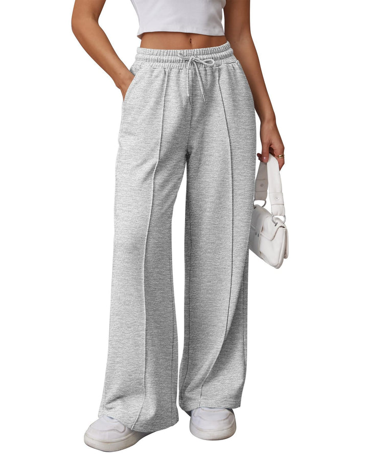 Women nan High-Waist Relax leisure pants with double ribbed waistband, visible crease and wide leg Mune Fashion