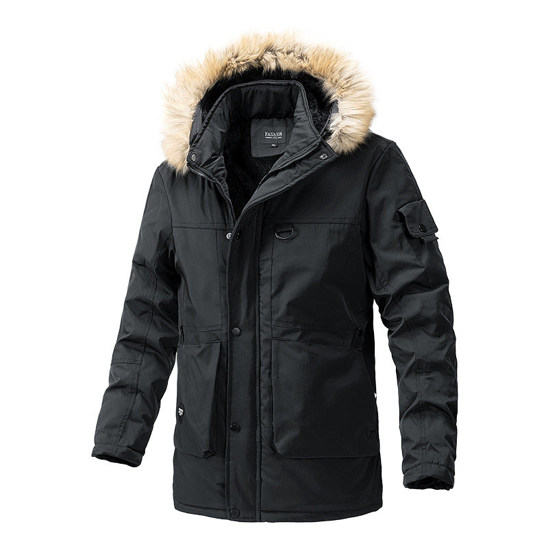 Men's Warm-Lined Parka Jacket with Hood and Teddy Lining Mune Fashion