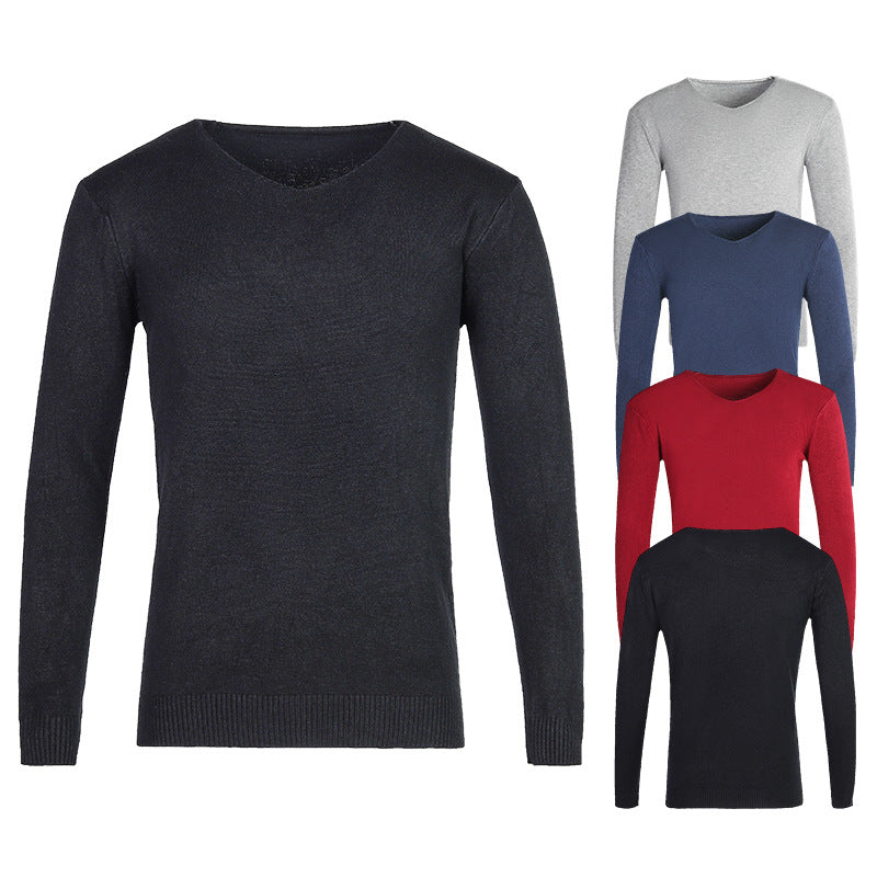 Men's fine V-neck sweater made of cotton-merino blend with a slim silhouette Mune Fashion