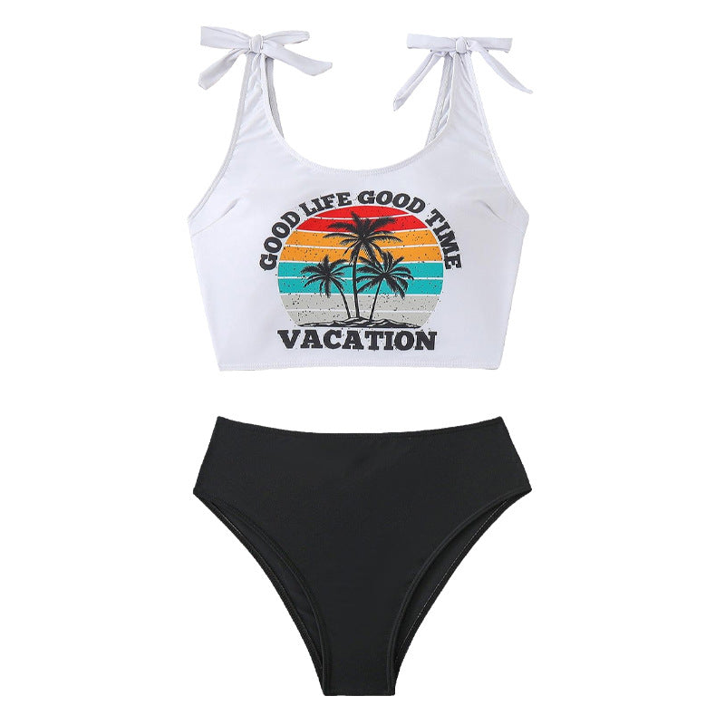 Women’s Crop Top Bikini Set with Graphic Print Mune Fashion