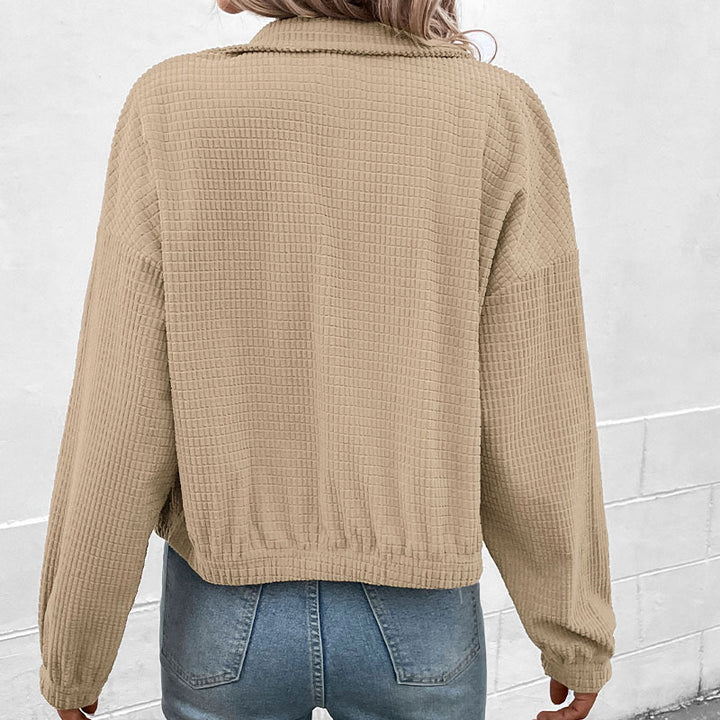 Women Casual Jacket with High Collar Mune Fashion