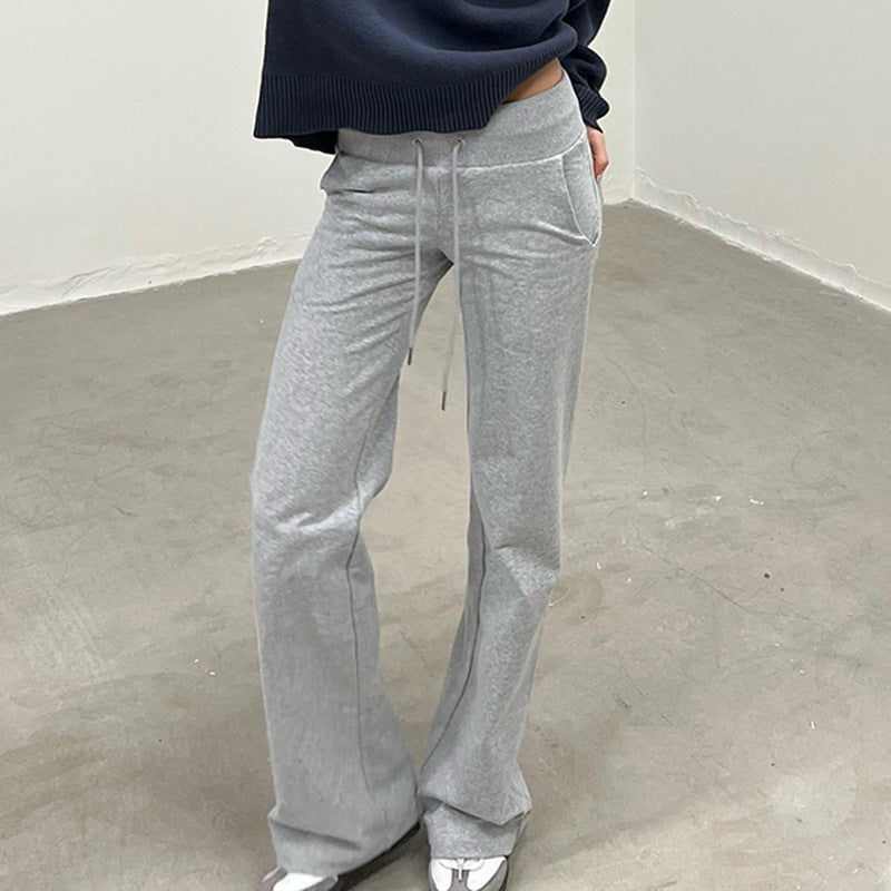 Women’s wide sweatpants with high comfort waistband, drawstring and patch pockets Mune Fashion
