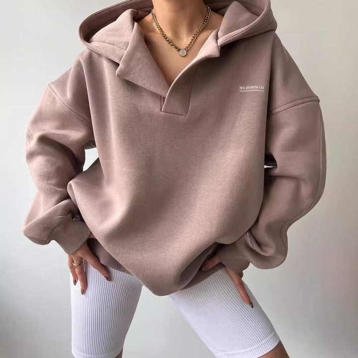 Women's Voluminous Sculpt Hoodie with Oversized Silhouette and Distinctive Hood Mune Fashion