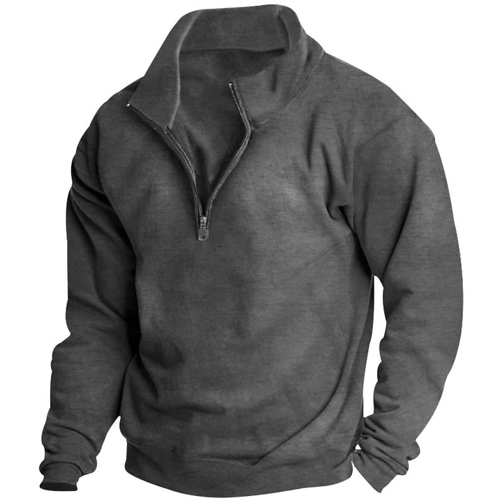 Men's high-collar half-zip sweatshirt with stand-up collar, relaxed oversized fit and ribbed cuffs Mune Fashion