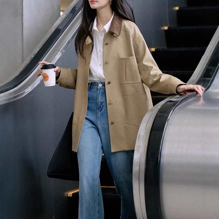 Women's Stylish Oversized Jacket with High Collar Mune Fashion