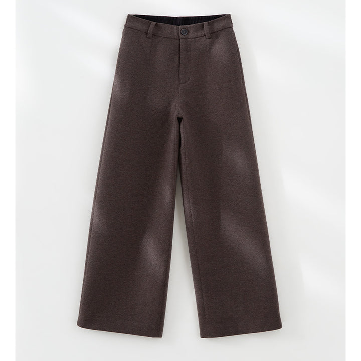 Women's Wide High Waist Wool Blend Culotte Pants with Pleat Mune Fashion