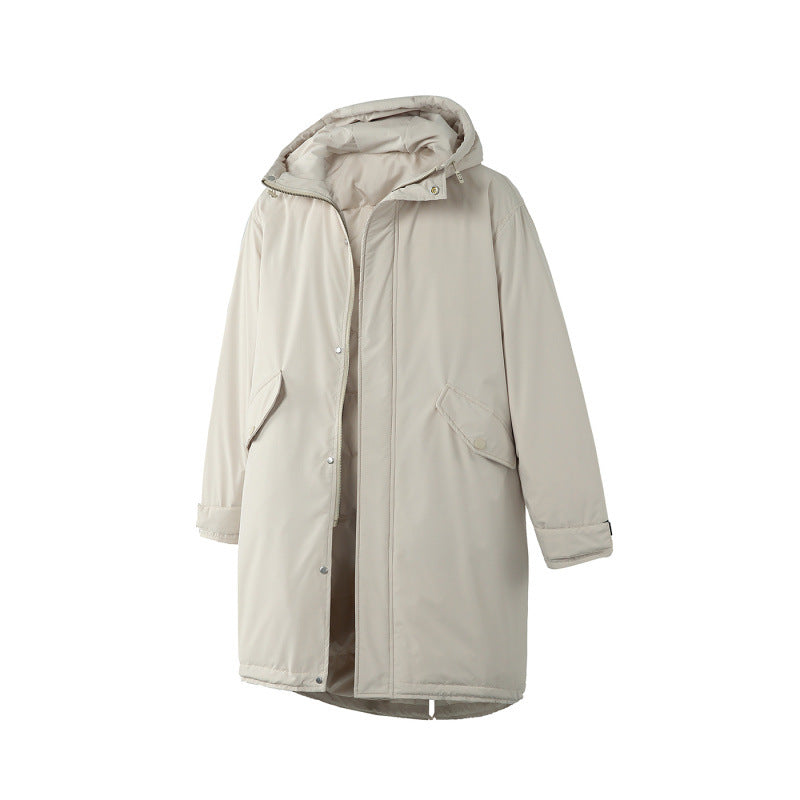 Unisex Quilted Long Parka in Boxy Cut with Hood and Drawstring Hem Mune Fashion