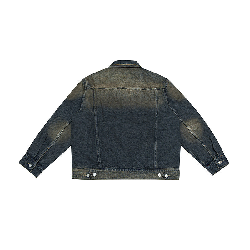 Unisex Oversized Jeans Jacket with Vintage-Washed Effect and Chest Pockets Mune Fashion