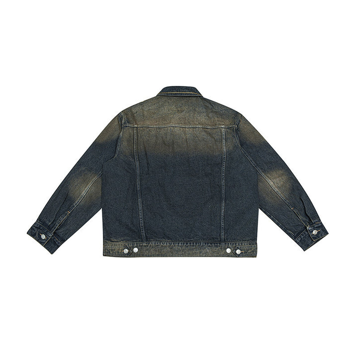 Unisex Oversized Jeans Jacket with Vintage-Washed Effect and Chest Pockets Mune Fashion