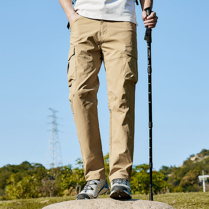 Men's Lightweight Trekking Cargo Pants with Stretch, Pre-formed Knees, and Multiple Pockets Mune Fashion