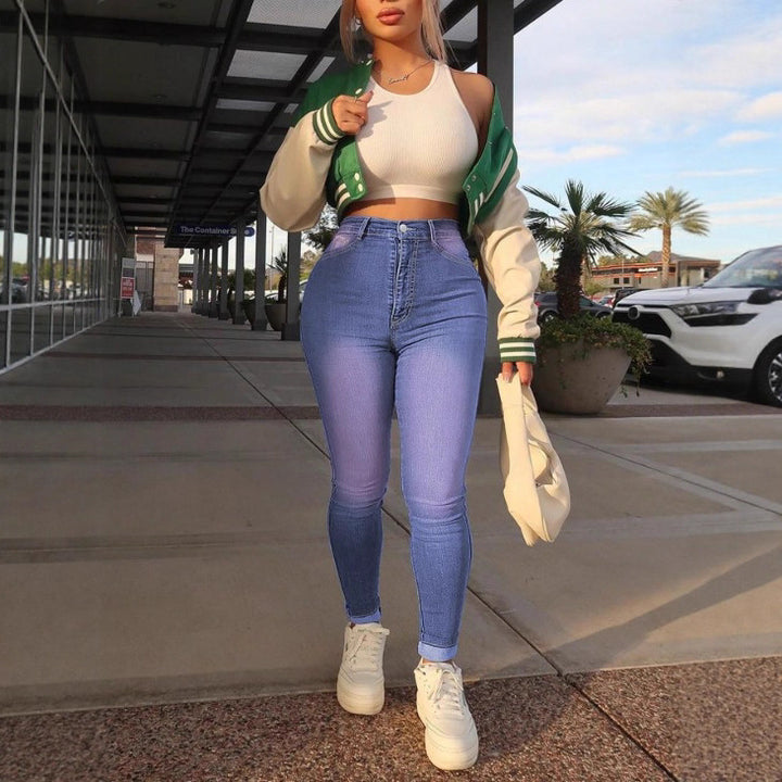 Women High-waisted, figure-shaping super stretch skinny jeans with ankle-length fit Mune Fashion