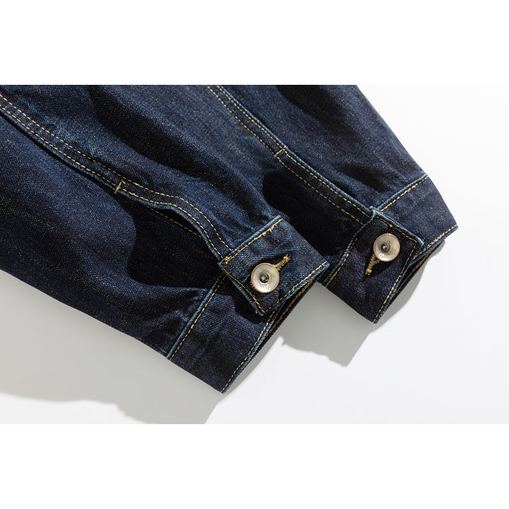 Unisex Wide-cut Denim Worker Blouson with Asymmetric Flap Pocket Mune Fashion