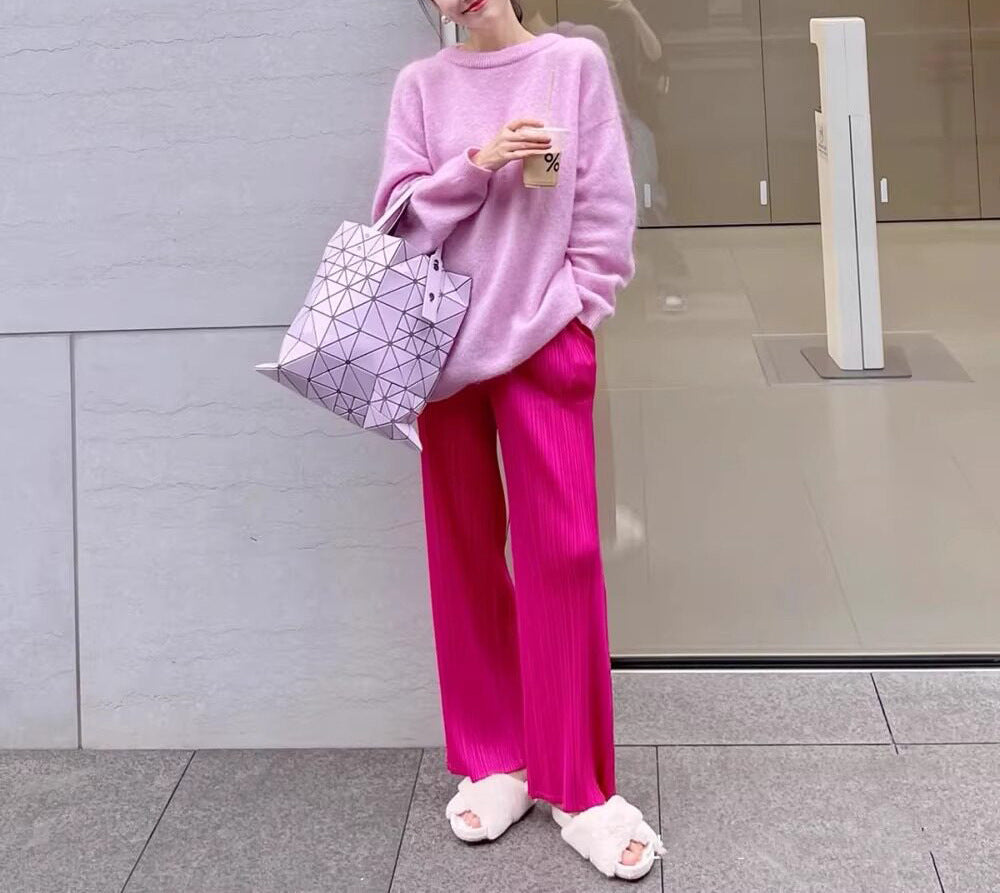 Women's Elegant Pleated Pants Drune