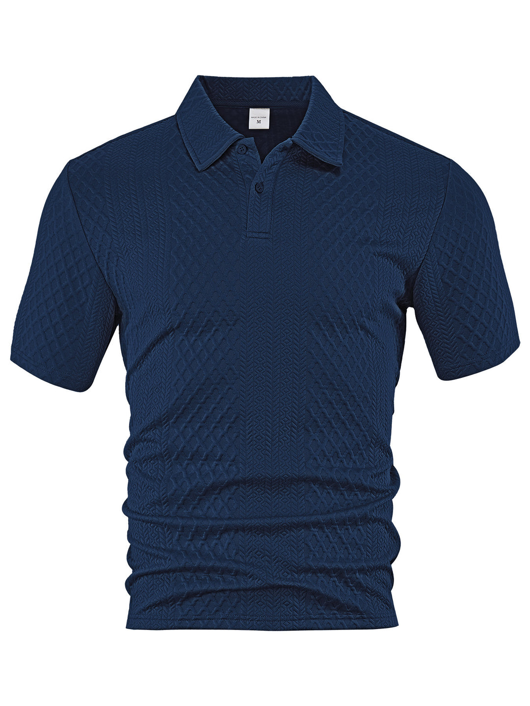 Men's textured jacquard polo shirt short sleeves slim fit with polo collar Mune Fashion
