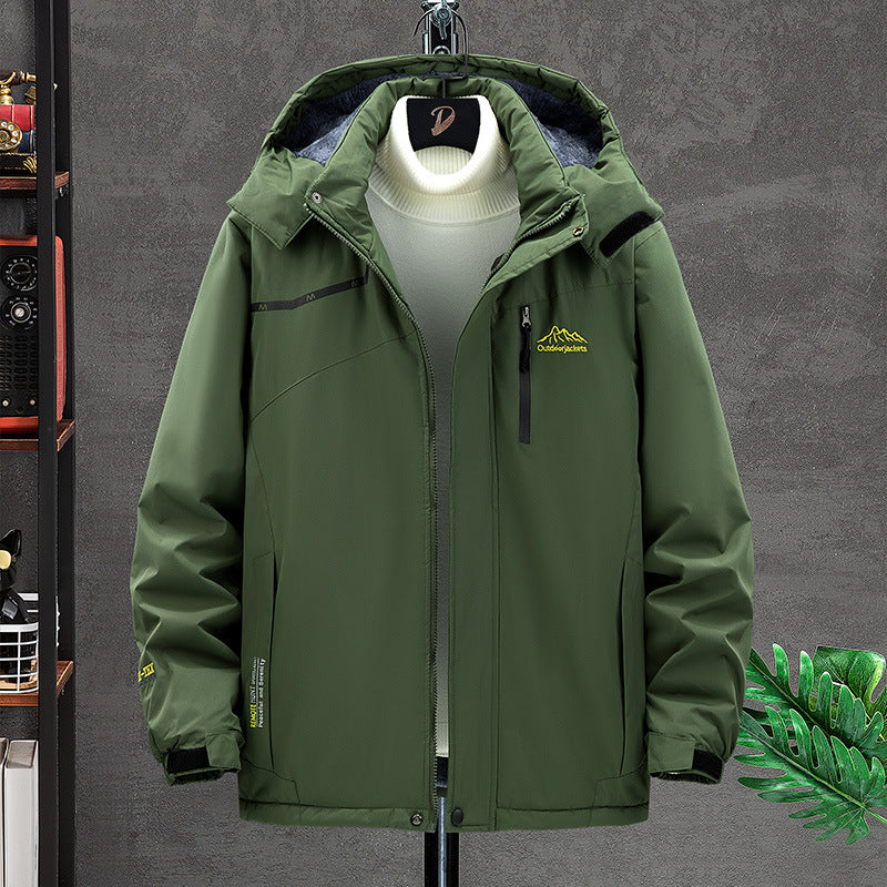 Men's waterproof insulated outdoor parka with removable hood, thermal lining, and concealed zipper pockets Mune Fashion