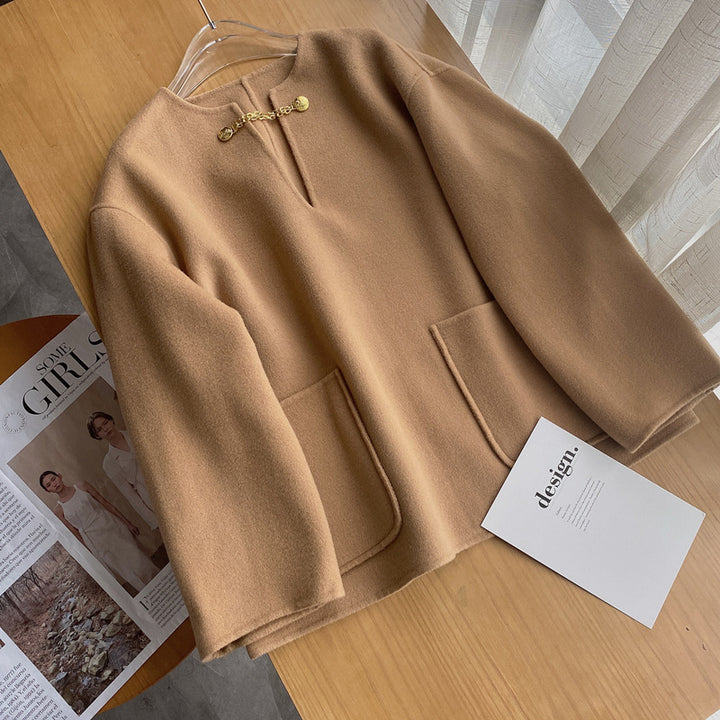 Ladies Stylish Wool Jacket with Long Sleeves Mune Fashion