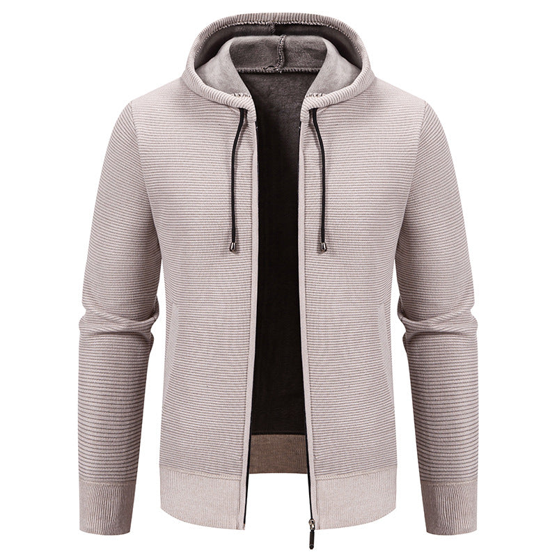 Men's structured zip-up cardigan with lined hood and soft teddy inner lining Mune Fashion