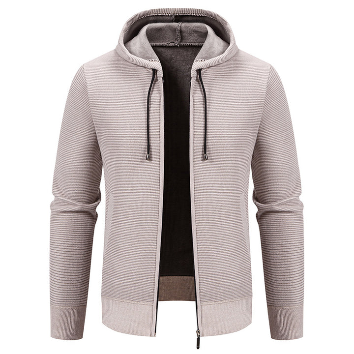 Men's structured zip-up cardigan with lined hood and soft teddy inner lining Mune Fashion