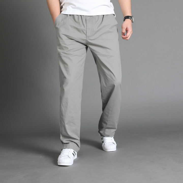 Men's loose-fitting chino pants with elastic waistband and side zipper pocket Mune Fashion