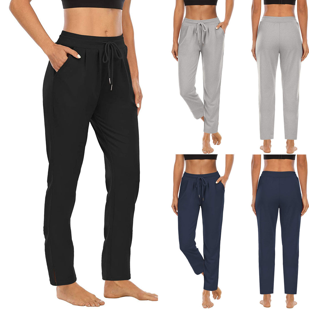 Ladies casual joggers with high waist, drawstring and practical side pockets Mune Fashion