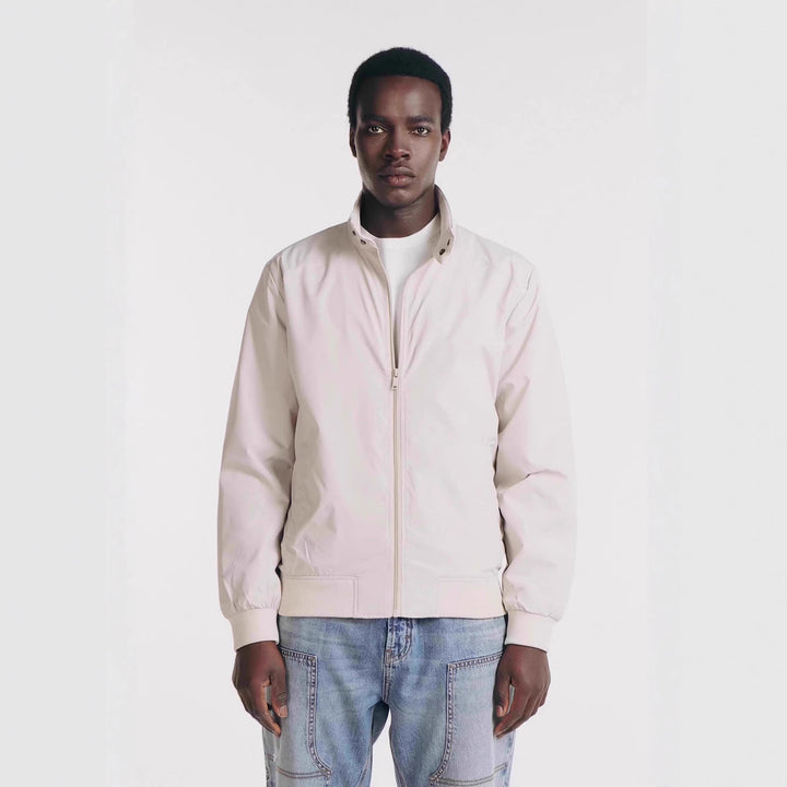 Men's lightweight Harrington jacket made of microfiber with stand-up collar, zipper, and ribbed cuffs Mune Fashion