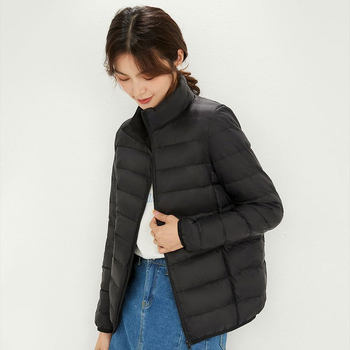 Women's Ultra-light Quilted Hooded Jacket with Ultra-flat Thermal Wadding Mune Fashion