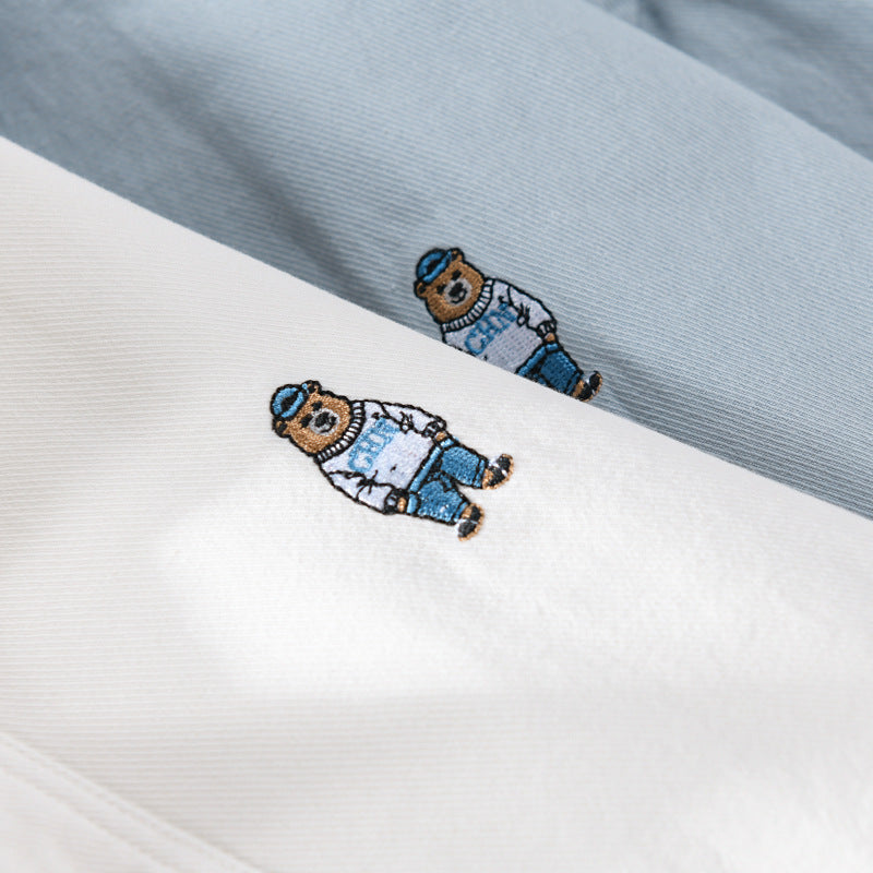 Men's Lightweight Shirt-Over Shirt made of Cotton Twill with Small Figure Embroidery and Boxy Cut Mune Fashion